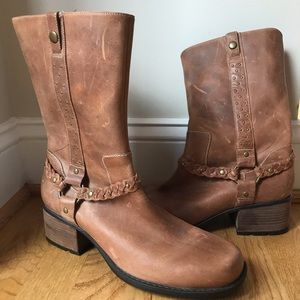 Light brown mid calf boots